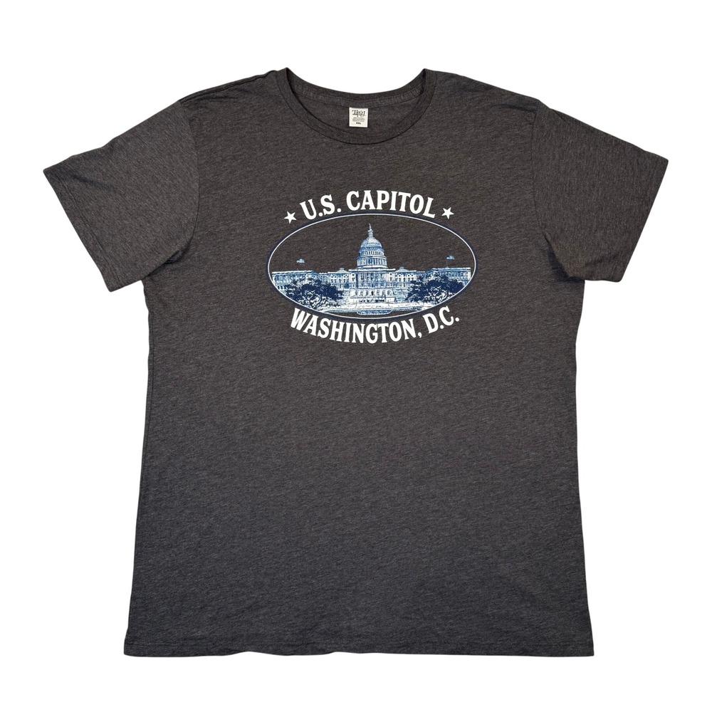NWOT Vintage Tipsy Washington DC Capitol Gray Shirt Size 2XL USA Made Deadstock